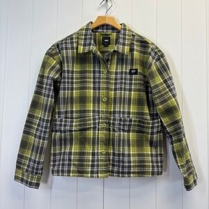 Vans Women Roadside Hipster Plaid Flannel Chore Jacket Size S Streetwear Skater